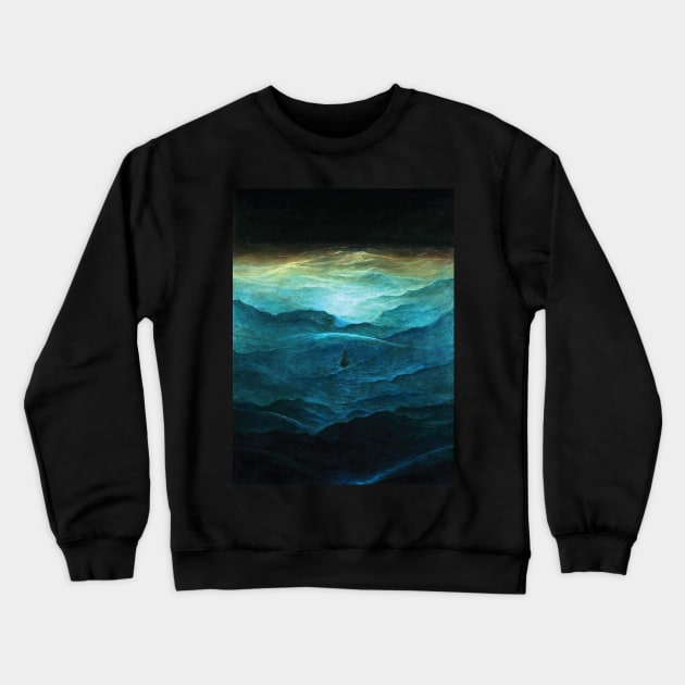 Zdzisław Beksiński - Zdzislaw Beksinski Ocean Crewneck Sweatshirt by QualityArtFirst